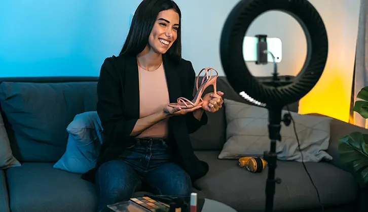 Female influencer on social media