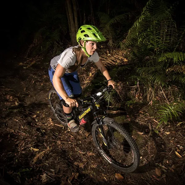 Gloworm lights woman riding bike